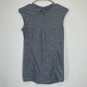 Athleta 1/4 Quarter Zip Ruched Top Heather Gray Size XS